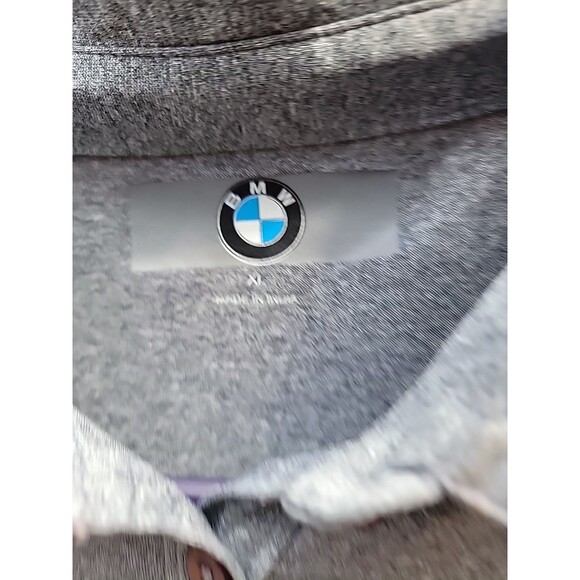 BMW Polo Shirt Mens XL Gray Golf Golfing Short Sleeve Embroidered Stretch - Picture 3 of 5